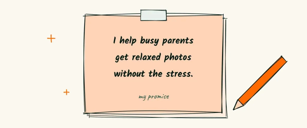 A hand-drawn sticky note with a three-line promise and a pencil beside it