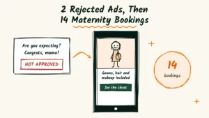 Odette’s Maternity Photographer Ads Get Rejected, Then 14 Sessions Book